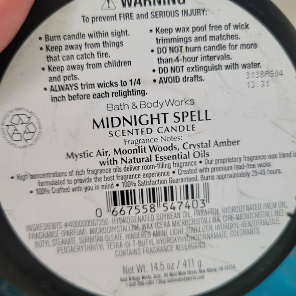Bath and Body Midnight Spell Candle NEW - Picture 4 of 4
